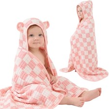 Ultra-Soft Muslin Hooded Towel - 55 x 28 Inches, Ideal for Bath Beach, Suit...