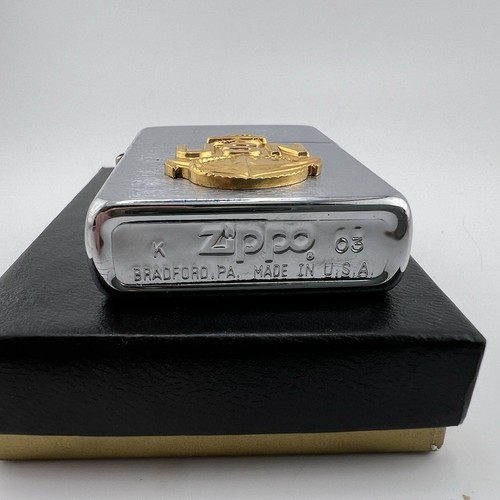 Rare 2003 Unfired Zippo Lighter Bradford Pa Usa Usn Us Navy Silver Tone - Picture 4 of 8
