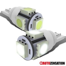 2pc White Super Bright 5 Smd Led Wedge Light Bulbs 194 T10 168