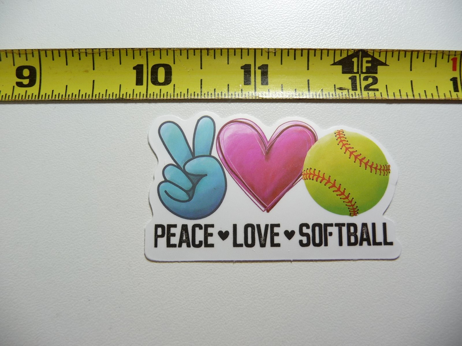 Peace Love Softball Heart Decal for Sports Fans