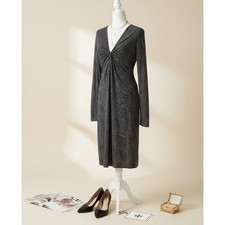 Tory Burch 100% Silk Jersey Dress | Black & White Dot Print | Women's Size M