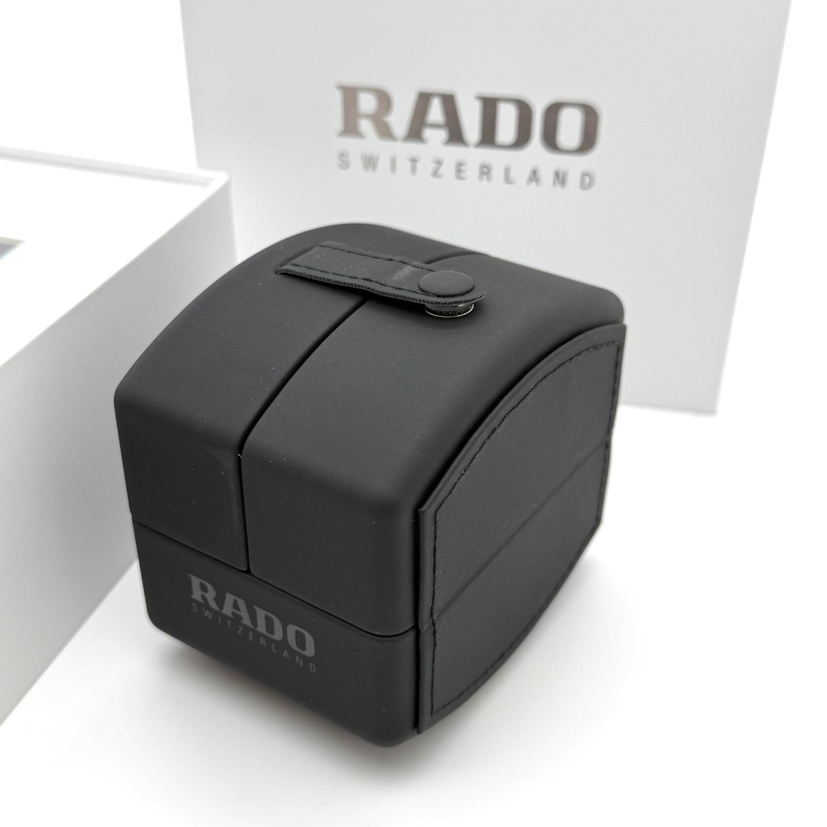 Genuine Rado Swiss White Black Watch Travel Box Case Complete No