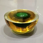 Vintage Seguso Murano Italy Mid Century Modern Sommerso Geode Art Glass Bowl