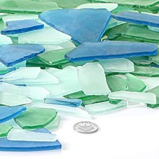 Sea Glass for Crafts - 3 Color Frosted Sea 45 oz - Blue Light Green Clear