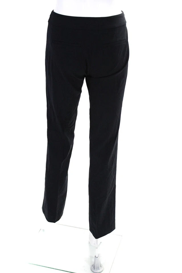 Pantalón Elie Tahari Mujer Cremallera Mosca Tiro Medio Plisado Azul Marino Talla 0 Foto 3 de 4