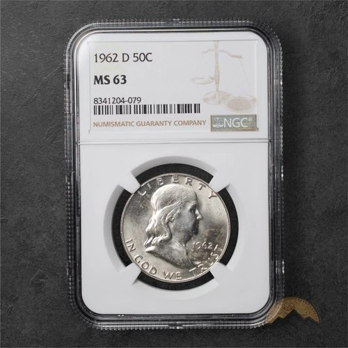 1962-D Franklin Silver Half Dollar 50c - NGC MS63 - Denver