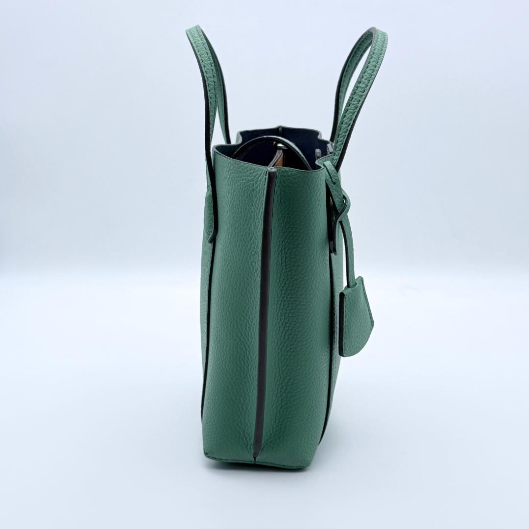 Tory Burch Perry Mini Tote Bag 2-Way Leather Green Women's From Japan thumbnail 19