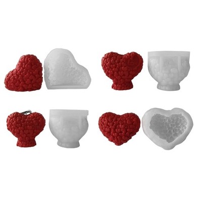 Valentines Day Heart Shape Mold Silicone Mould DIY Aromatherapy 3D Mould