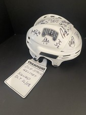Edmonton Oilers Signed White Hockey Helmet Original Autographed Oct 2008