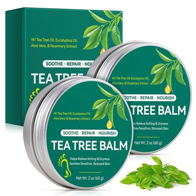 Tea Tree Oil Balm Skin Care Cream Dry Skin Moisturizer Hands Feet Body 2oz