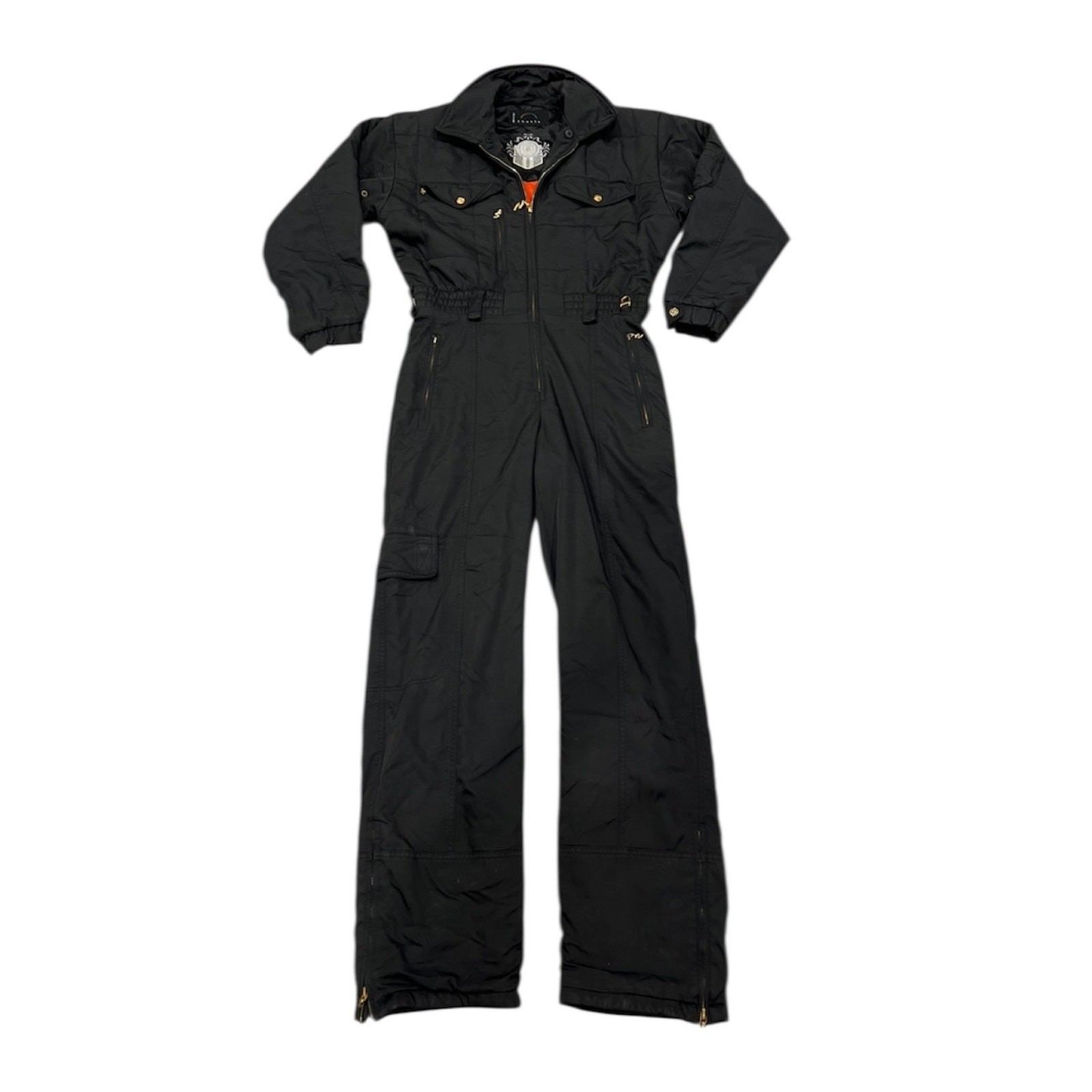 Vintage Bogner Ski Suit Womens 8 Black Snowsuit 80s 90s Après Ski Gold USA image 6