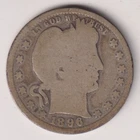 1896 P BARBER QUARTER DOLLAR 90% SILVER PENNSYLVANIA .25¢ UNITED STATES AMERICA