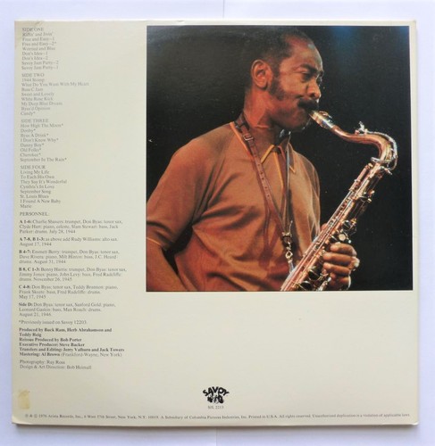 Don Byas Savoy Jam Party 2LP Savoy SJL2213 EX/VG 1976 double LP, US pressing, Sa - Picture 2 of 7