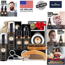 Ultimate Beard Care Kit: Conditioner, Wash, Oil  Balm - Men  s Gift Essentials