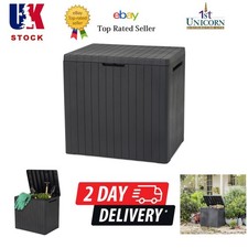Garden Box - 113L Weather Resistant Storage Box - Rectangular Grey Design