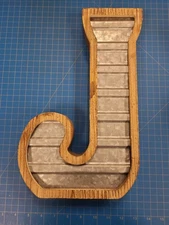 Hobby Lobby Letter J Wall Decor Wood Metal 14in Height Farmhouse Style Sign
