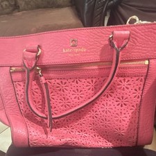kate spade new york Pink Pebbled Satchel Top Handle Zip Gold Detach Strap