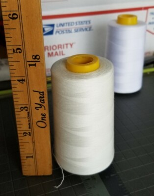 1 Spool IVORY High Quality Serger Sewing  Thread Cone T27 S/2 6000 YARDS / Cone