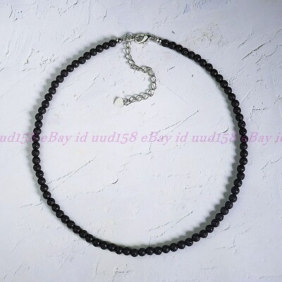 4mm Lava Rock Choker Delicate Stone Beads Necklace Lava Crystal Dainty Choker