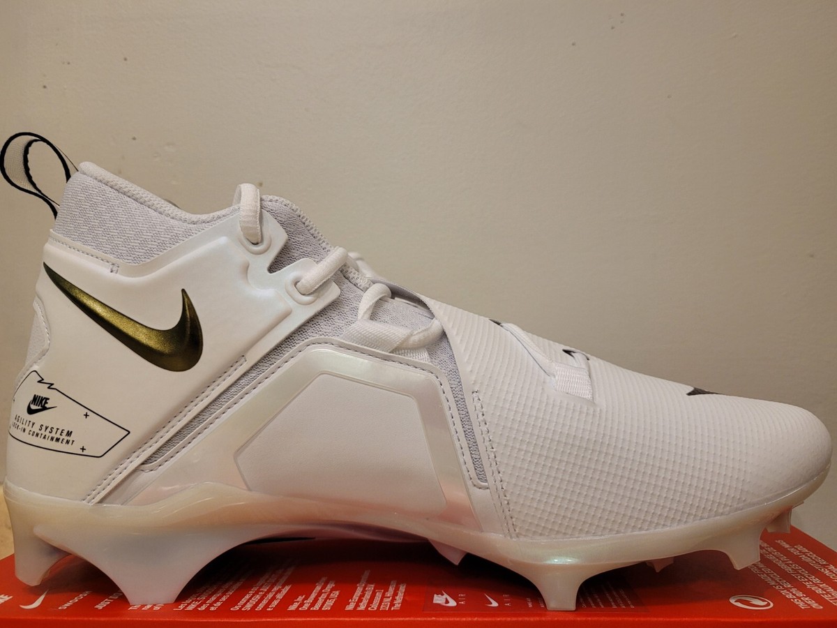 Nike Alpha Menace Pro 3 Football Cleats White Black Men display picture 2