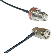 RG174 TNC FEMALE BULKHEAD to TNC Male Angle Coax RF Cable USA-Ship Lot