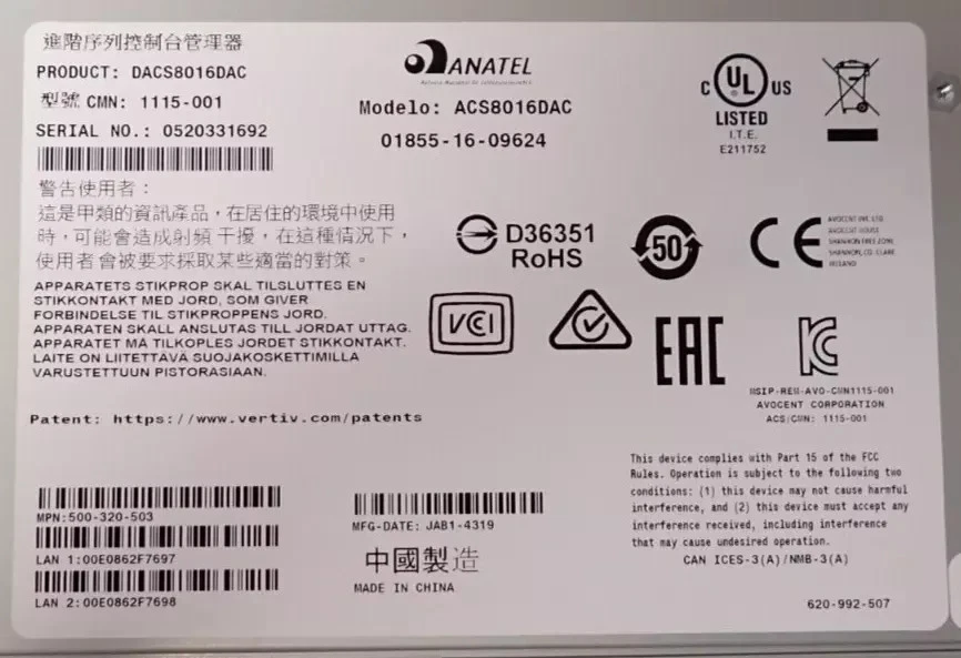 NEW Vertiv Avocent ACS8000 16-Port Console Server DAC Dual PSU ACS8016DAC - Image 4 of 4
