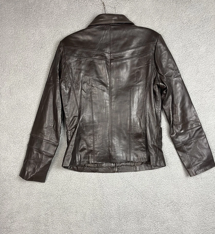 Chaqueta Jones New York Mujer Marrón Cuero Genuino Talla Mediana-Cuero Suave Foto 2 de 4