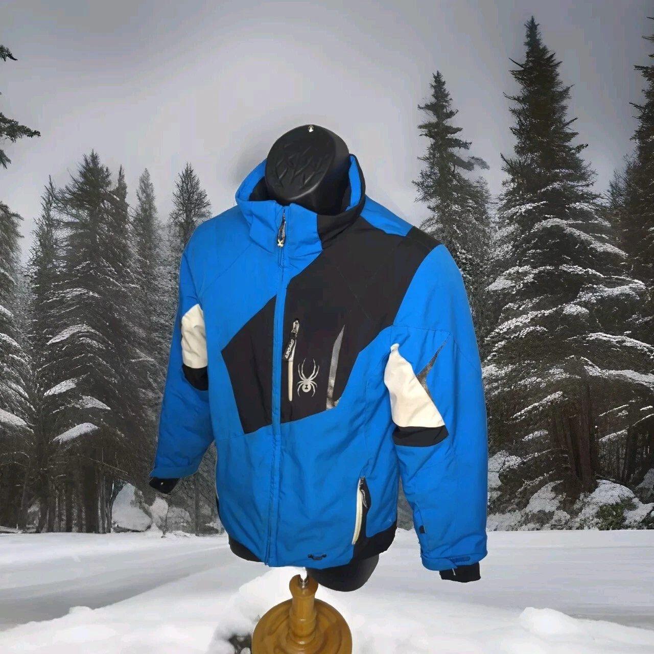 Spyder Ski Jacket Youth Kids Boys 12 14 Large Snowboarding Blue Winter Insulated