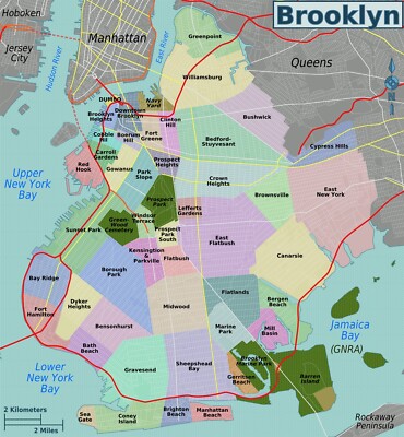 BROOKLYN NYC NEIGHBORHOOD MAP GLOSSY POSTER PICTURE PHOTO PRINT BANNER 10204