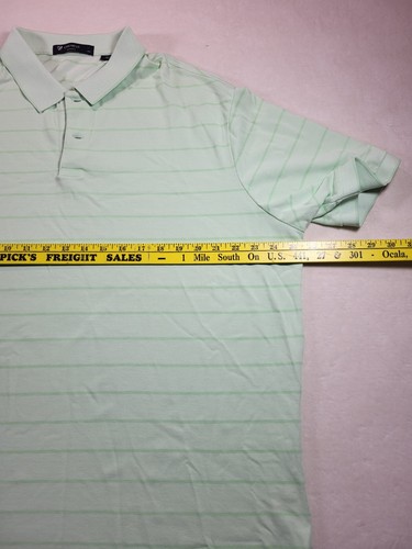 Cremieux Polo Shirt Mens XL Green Mint Striped golf rugby Classic Short Sleeve - Picture 8 of 9