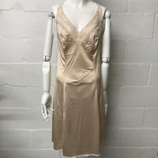 Vintage Maidenform Beige Slip Lingerie Women's Size 38 Floral Lace Made in USA