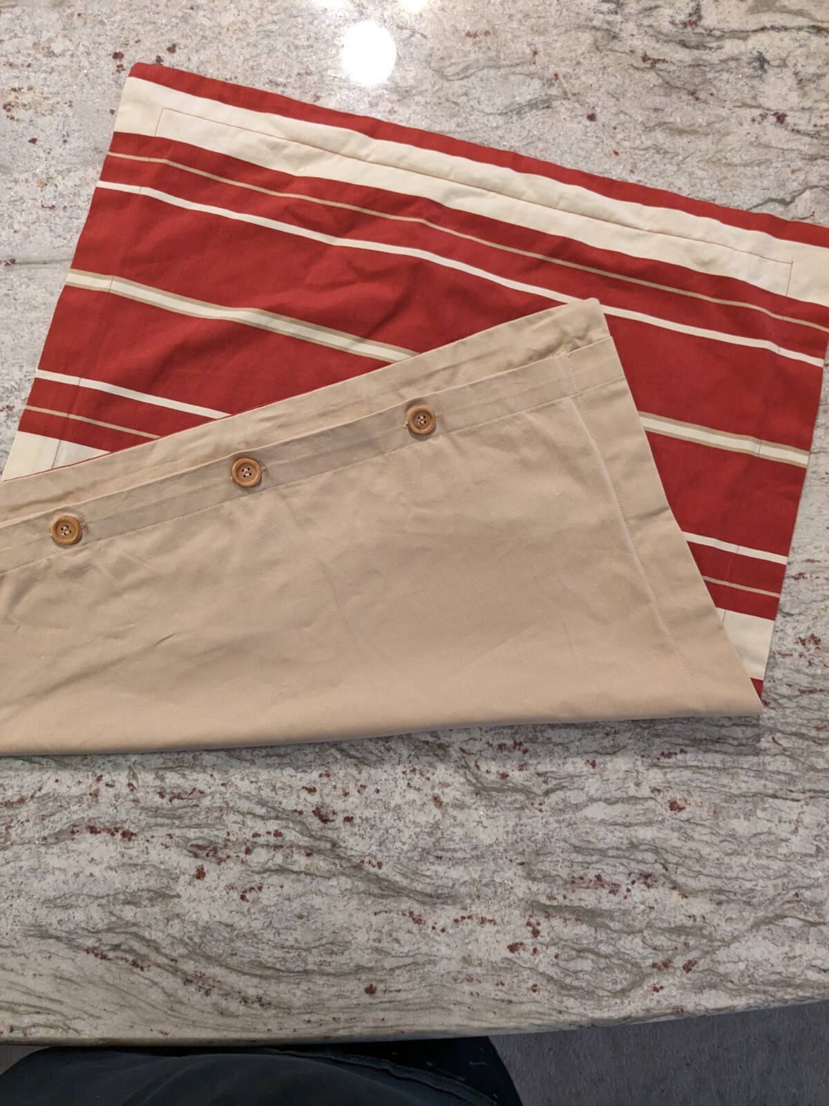 Wayfair, Chenab One 2 Euro Shams 100% Cotton Pillow Striped Red Cream Holiday