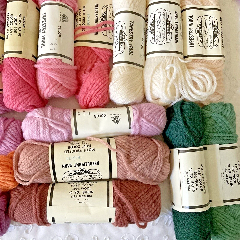 Elsa Williams Needlepoint Tapestry Yarn Lot of 20 Asst Color 100% Wool 40 yd M - Image 4 of 4