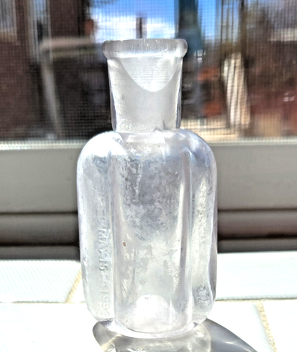 LUNDBORG Perfumery NY PAT’D 1894 Embossed 3” Scalloped Perfume Vanity Bottle - Picture 6 of 21