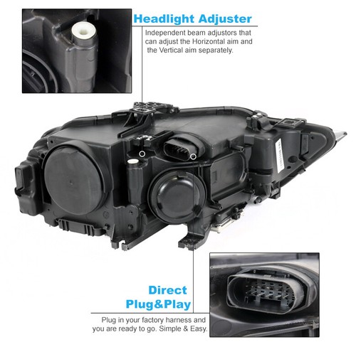 For 13-16 Audi A4 S4 HID/Non-AFS LED Tube Projector Headlight Chrome Driver Left - Picture 2 of 10