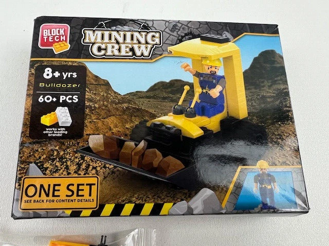 Block Tech Mining Crew Bulldozer Building Set w/o Figure Replacement SEALED - Image 2 of 4