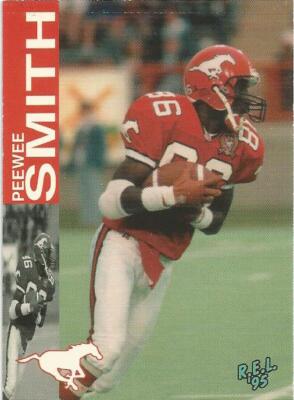 1995 REL CFL PEE WEE SMITH CALGARY STAMPEDERS #16 (MIAMI HURRICANES)