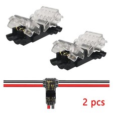 2 X T-Type Compact Wire Connectors 2-Pin No Strip Fits 18-22 AWG Electrical Wire