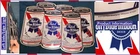 VTG PABST BLUE RIBBON PBR BEER CANS 6 PACK 22.5" X 16.5" METAL SIGN ADVERTISING