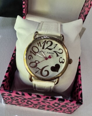 Betsey Johnson White Band Puffed Heart Rose Gold Numbers  display picture 2