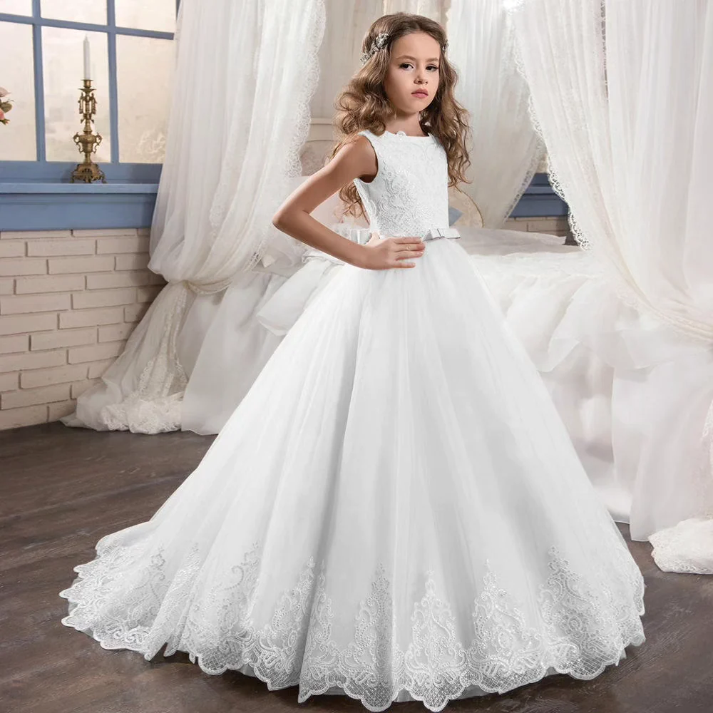 Leslie Baptism Dress / Youth Formal White Dress | eBay