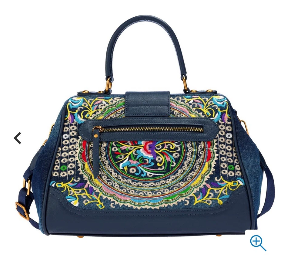 Cartera de médico Sharif Legacy de cuero jaspeado bordado en 3D Foto 4 de 4