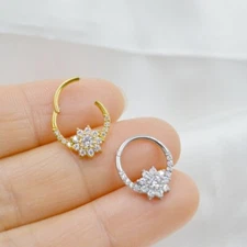 10pc Surgical Steel Nose Septum Clicker Ring Ear Helix Daith Tragus Piercing NEW