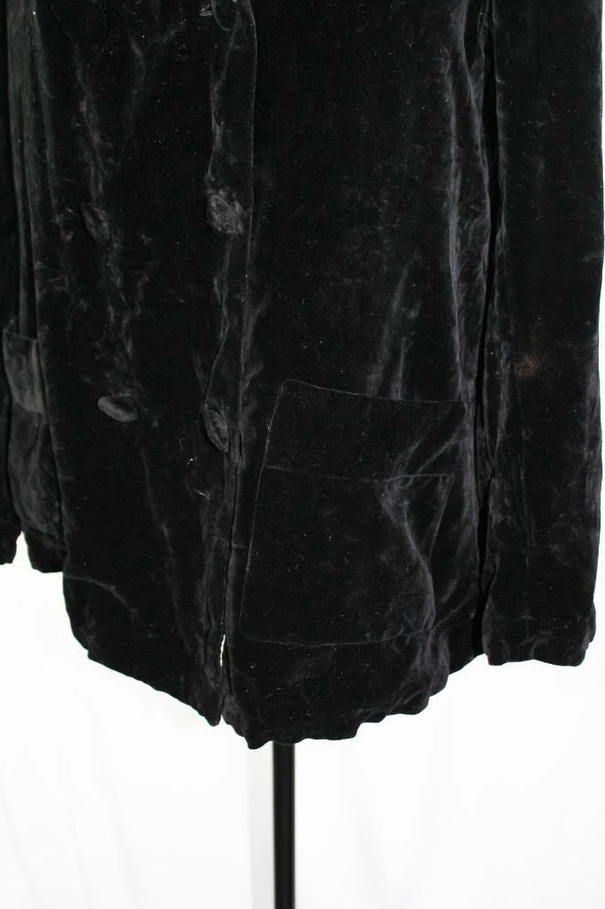 RARE FRENCH VINTAGE 1920'S-1930'S BLACK VELVET JACKET SIZE MEDIUM