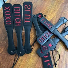 Double Layer PU Leather Spanking Paddle SM Horse Whip Flogger Slap Bondage Slave