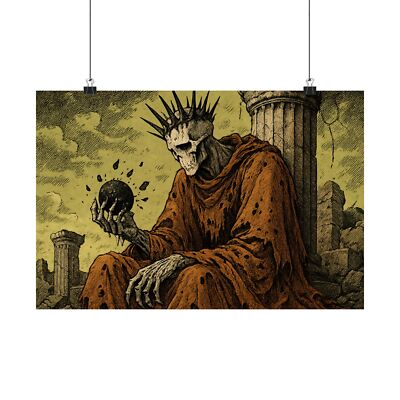 New Horizontal Poster Post-Apocalyptic Skeletal King Art