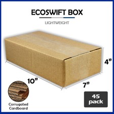 45 10x7x4 "EcoSwift" Brand Cardboard Box Packing Mailing Shipping Corrugated