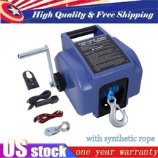 12v Electric Winch 6000lbs Reversible Portable Electric Winch Boat Trailer Truck