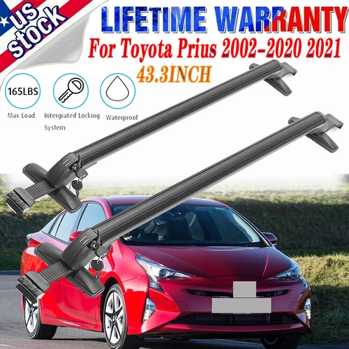 Car Top Roof Rack Cross Bar Luggage Carrier Aluminum For Toyota Prius 2002-2021