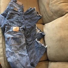 Jeans Lot Of 3 Mens 30x30 Nautica Abercrombie Flypaper Blue Dark Wash Denim READ